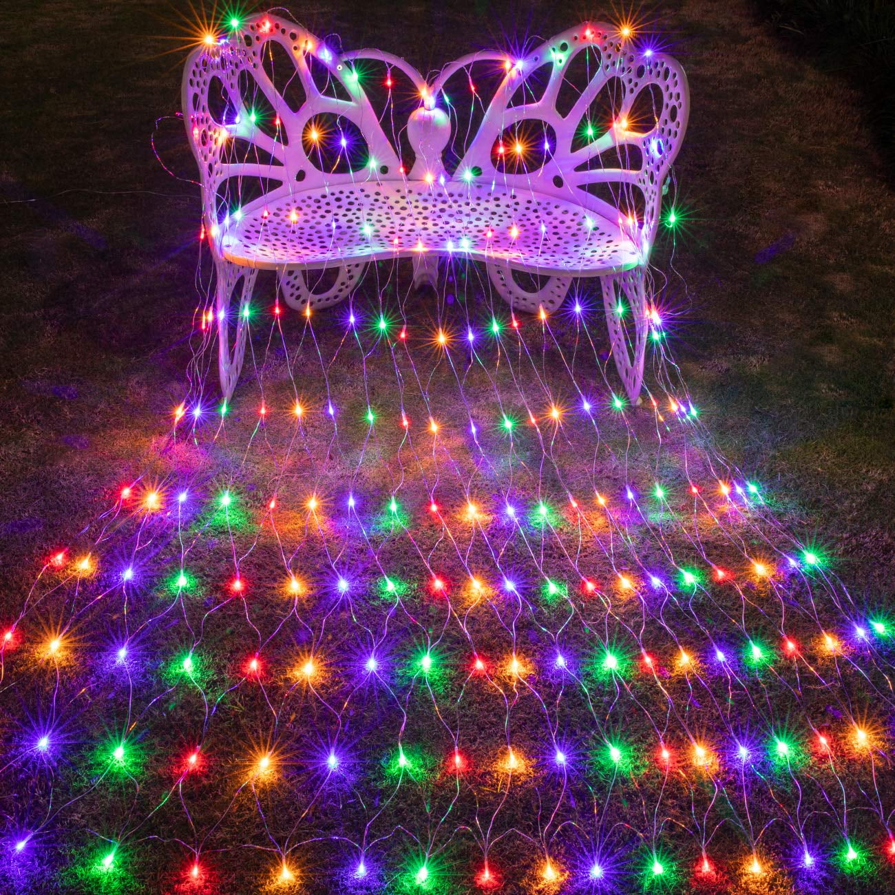 Outdoor Christmas Net Lights, 9.84FT x 6.56FT 192 LED Fairy String Light with 8 Lighting Modes