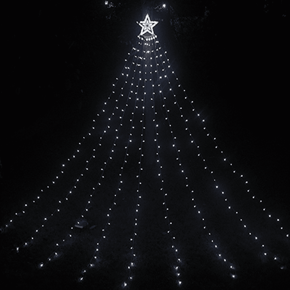 Outdoor Christmas Ornament Star String Lights Tree Top Fairy Lights for