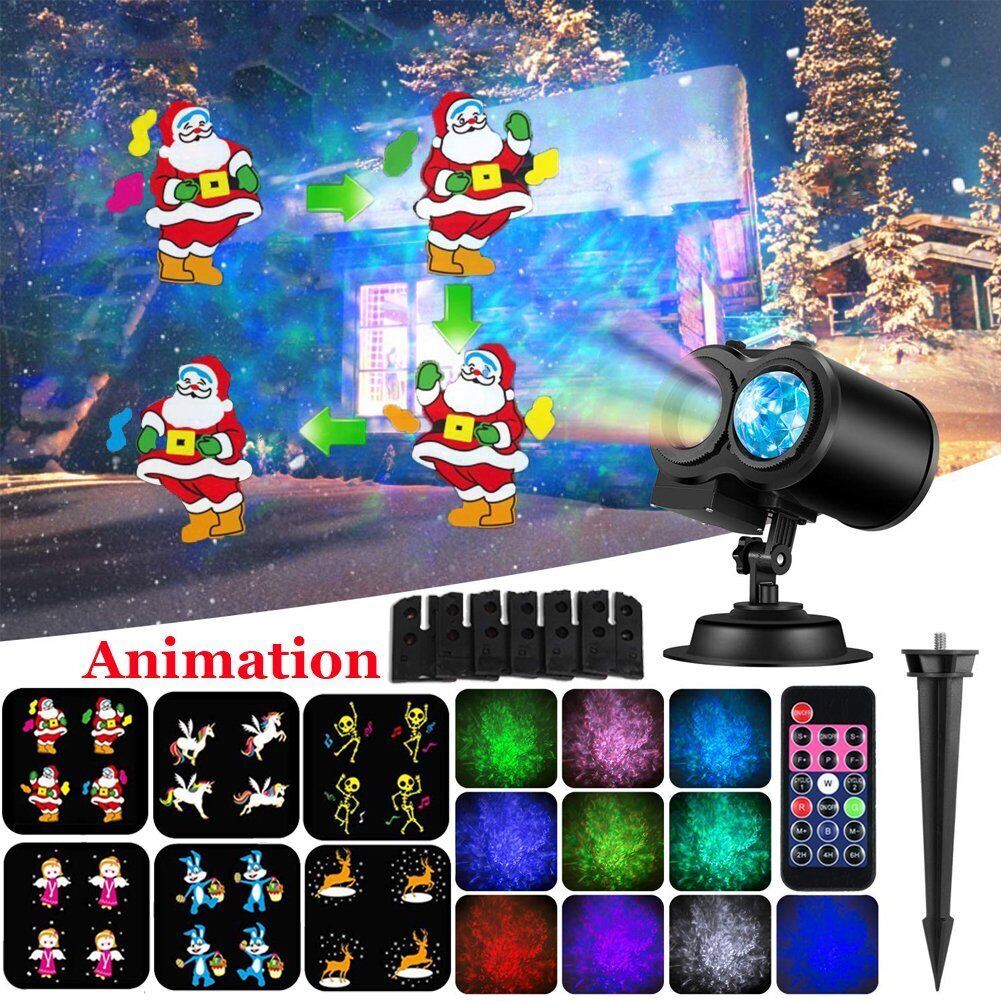 Outdoor Christmas Projector Light Moving Santa LED Laser Landscape Xmas