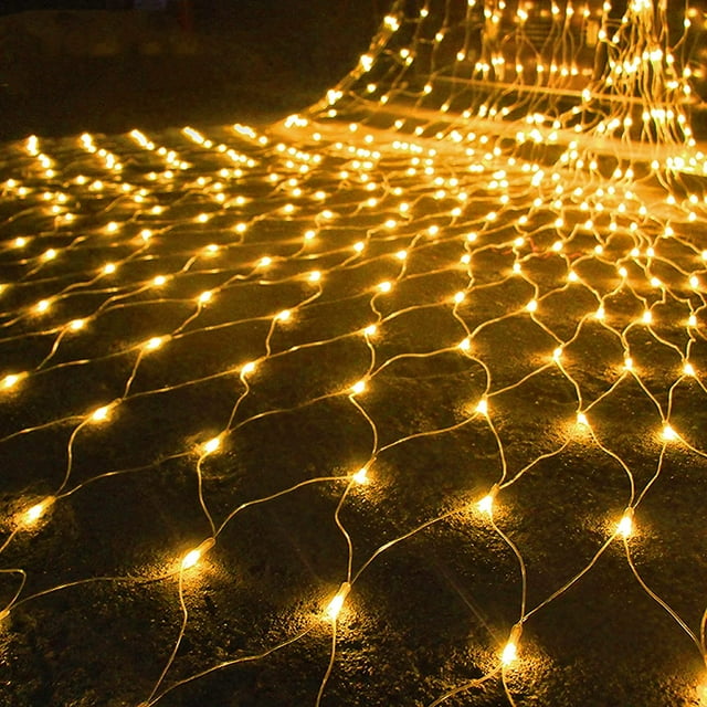 Outdoor Christmas Warm White Net Lights, 5ft x 5ft 96 LED Connectable