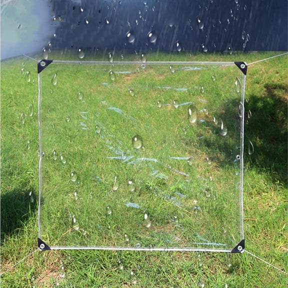 Outdoor Clear Tarp Curtain 035mm Thick Heavy Duty Waterproof Tear-Resistant PVC Transparent Tarpaulin for Pergola Garden Succulents Porch Pavilion Vinyl Tarps(2x3m)