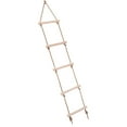 thumbnail image 1 of Outdoor Climbin Kids Playhouse Wood 5 Rungs Rope Climbing Ladder Toy, 1 of 6
