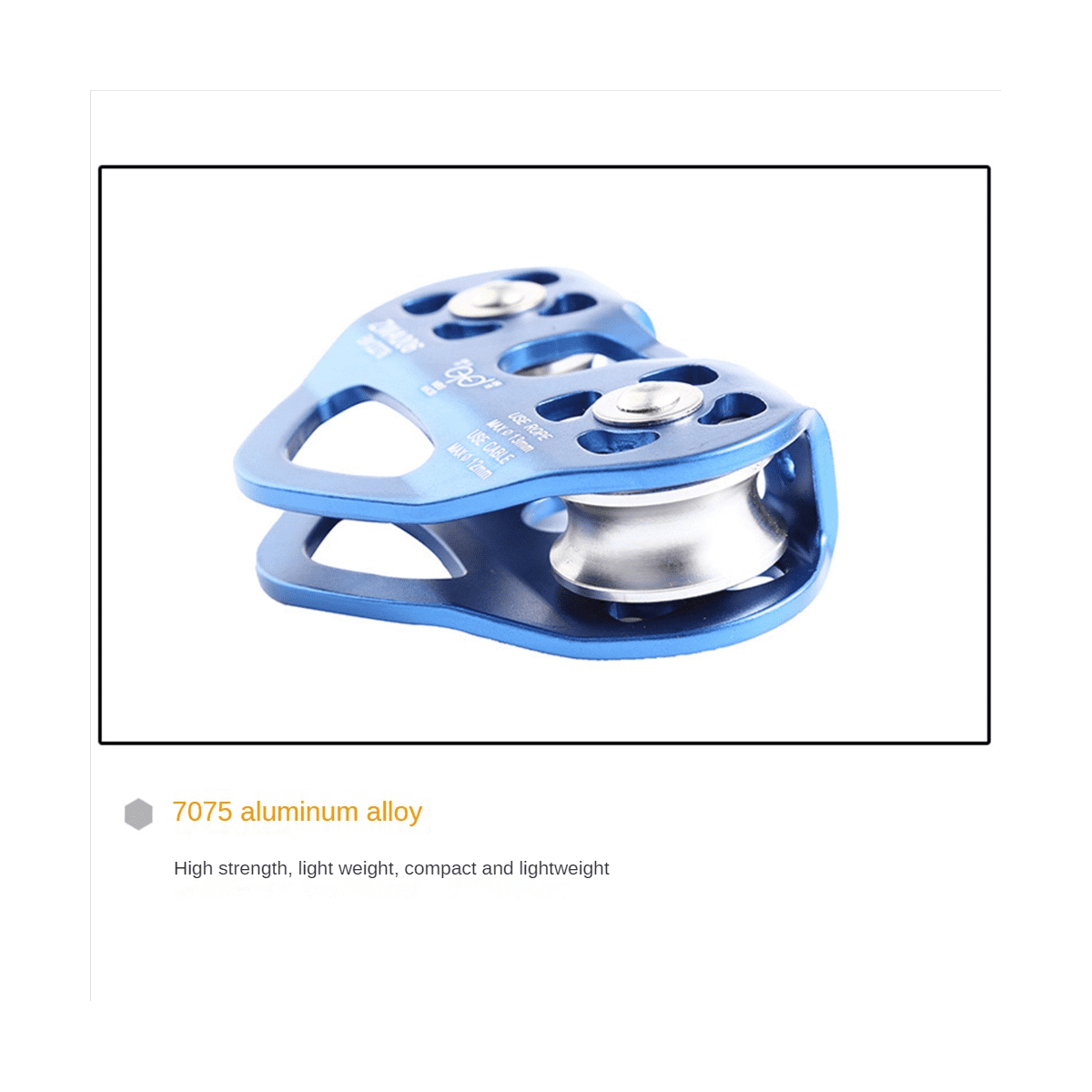 Outdoor Climbing Pulley Biaxial Transport Steel Cable Expand Heart