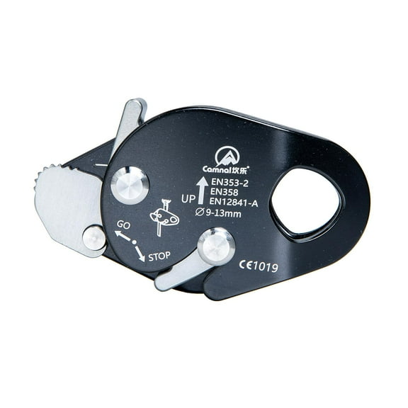 Outdoor Climbing Rope Grab Safety Arborist Caving Safety Fall Gear Equipment Rope Grab for Mountaineering Equipment , Black