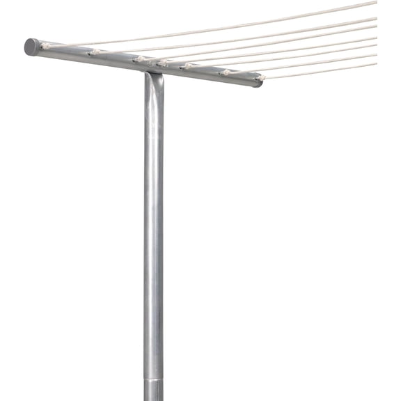 Outdoor Clothesline T-Post, Heavy Duty Galvanized Steel Laundry Pole, 90 Tall, One Single Post Only (Rope Not Included), Backyard Clothesline Support