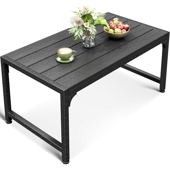 Outdoor Coffee Table, Rectangle, Black