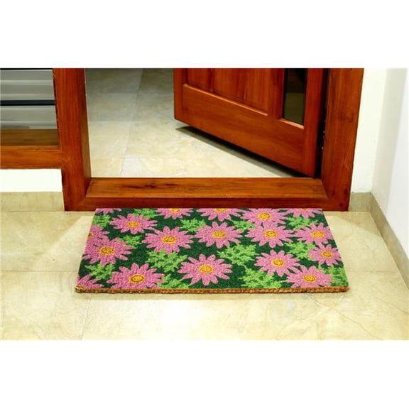 Outdoor Coir Daisy Mat, Multi Color