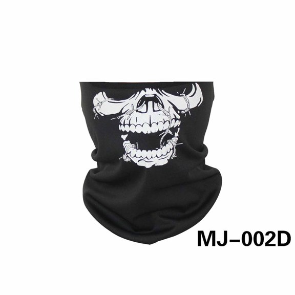 Outdoor Cold-Proof Face Mask for Bicycling & Cycling - Skull Print Design, Wind-Resistant, Multi-Purpose Neck Gaiter - For Cyclists, Hikers, Winter Sports Enthusiasts, Daily Commute, Outdoor Activiti
