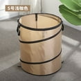 thumbnail image 1 of Outdoor Collapsible Trash Can with Clips - Portable Foldable Bucket for Camping, Tents, Garden Waste (Black/Beige/Brown, Medium), 1 of 8