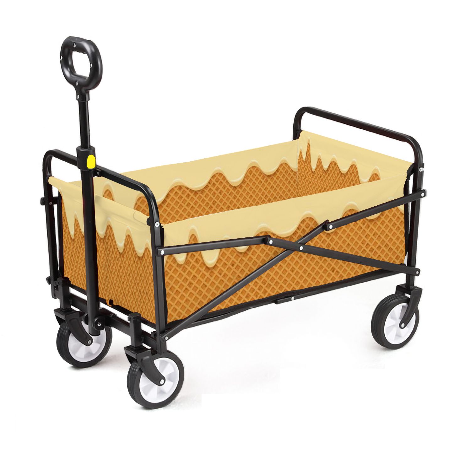 Outdoor Collapsible Wagon ream melted waffle Seamless pattern sweet ice ...