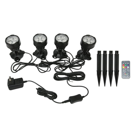 Outdoor Color Changing Spotlights Adjustable 16 LED IP68 Waterproof LED Landscape Lights