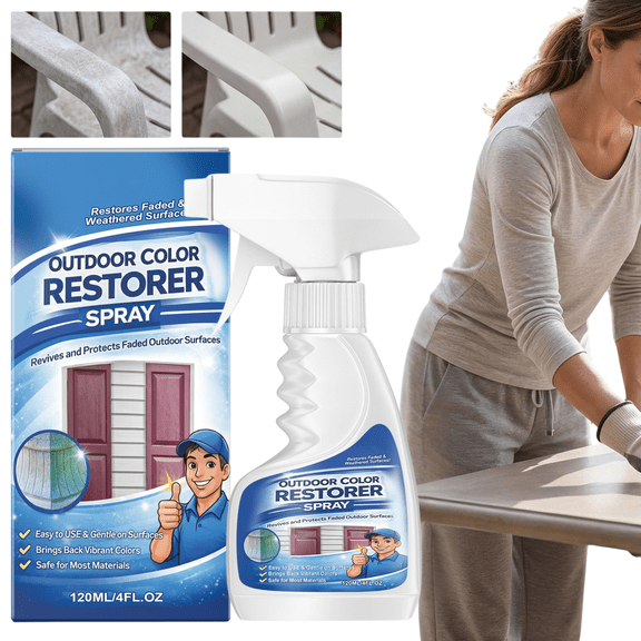 Outdoor Color Restorer Spray 120ml, Furniture Restoration Solution for Shutters Canvas Fabric, UV Protection for Outdoor Cushions Tents Backpacks, Easy Spray