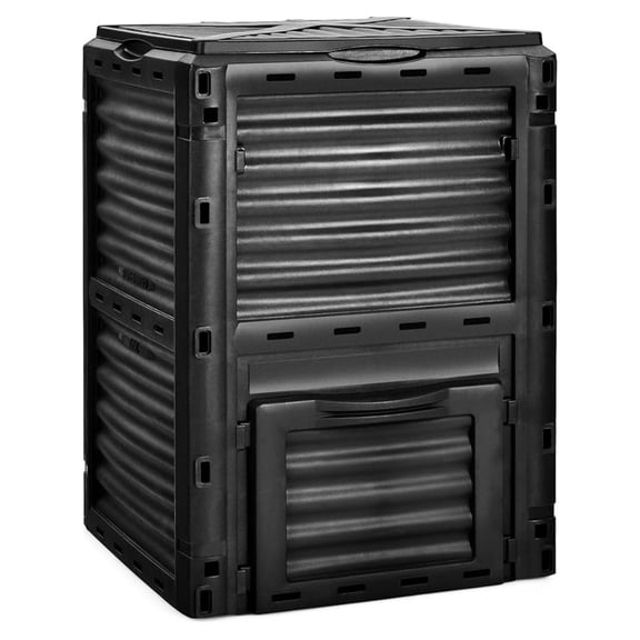 Outdoor Compost Bin, Composting Box w/Top -on Lid,80 Gallons Composter for Kitchen Waste & Garden Scraps, Compost for Fast Creation of Fertile Soil (Black)