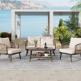 thumbnail image 1 of Outdoor Conversation Furniture Set with 4 Pieces | Relaxing in Sun, Rain or Wind | UV-Resistant Woven Rope & Powder-Coated Steel | Ensures All-Weather Use, 1 of 6