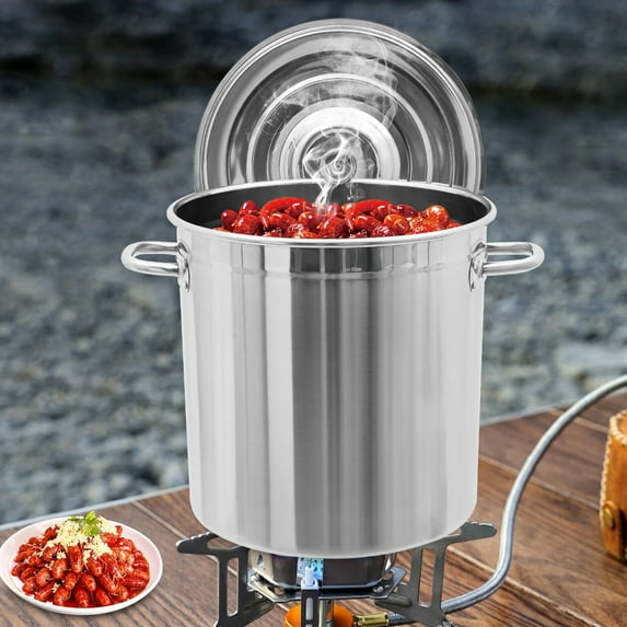 Outdoor Cooking Pot for Crab Lobster Shrimp Boiling 201 Stainless Steel Stock Pot, Crawfish Seafood Boil Pot
