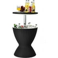 Outdoor Cool Bar Table, Rattan Style Patio 8 Gallon Beer and Wine