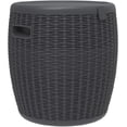 thumbnail image 1 of Outdoor Cooler Side Table, 9.5 Gallon Weather-Resistant Portable Ptio Cooler Table, Resin Rattan Round Cool Bar with Lid for Patio, Decor, Pool, Party (Black), 1 of 7