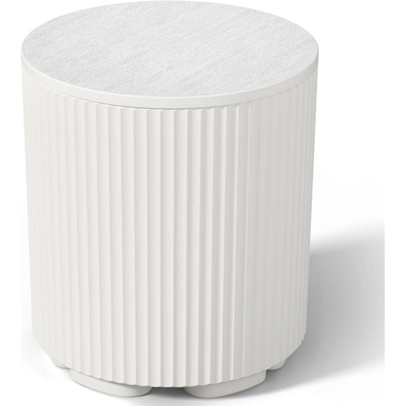 Outdoor Cooler Side Table, Portable Ice Bucket Cooler, Patio Table and Ice Chest Storage, Outdoor Ice Chest Side for Parties Picnics Beach, White