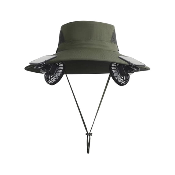 Outdoor Cooling Sun Hat with Solar Fan, Breathable Mesh Design, Waterproof, Sweat-Wicking, Adjustable for Hiking, Fishing, Gardening and More - Versatile & Functional