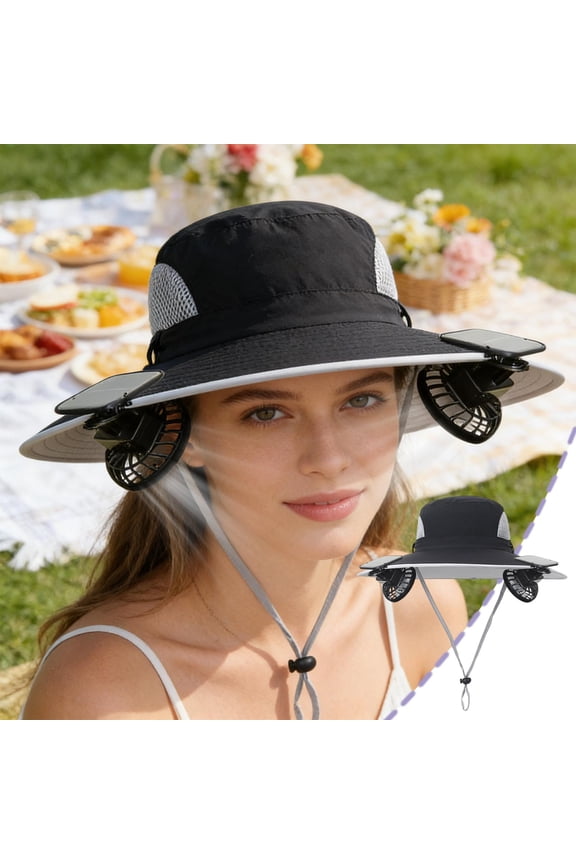 Outdoor Cooling Sun Hat with Solar and Neck Face Cover, Breathable Mesh Wide Brim Hat for Hiking Fishing Gardening Camping