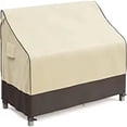 thumbnail image 1 of Outdoor Couch Cover Waterproof, Patio Furniture Covers for 3-Seater Couch, Fits up to 88"W x 40"D x 35"H, Moisture-proof & UV-protection, Brown & Khaki, 1 of 6