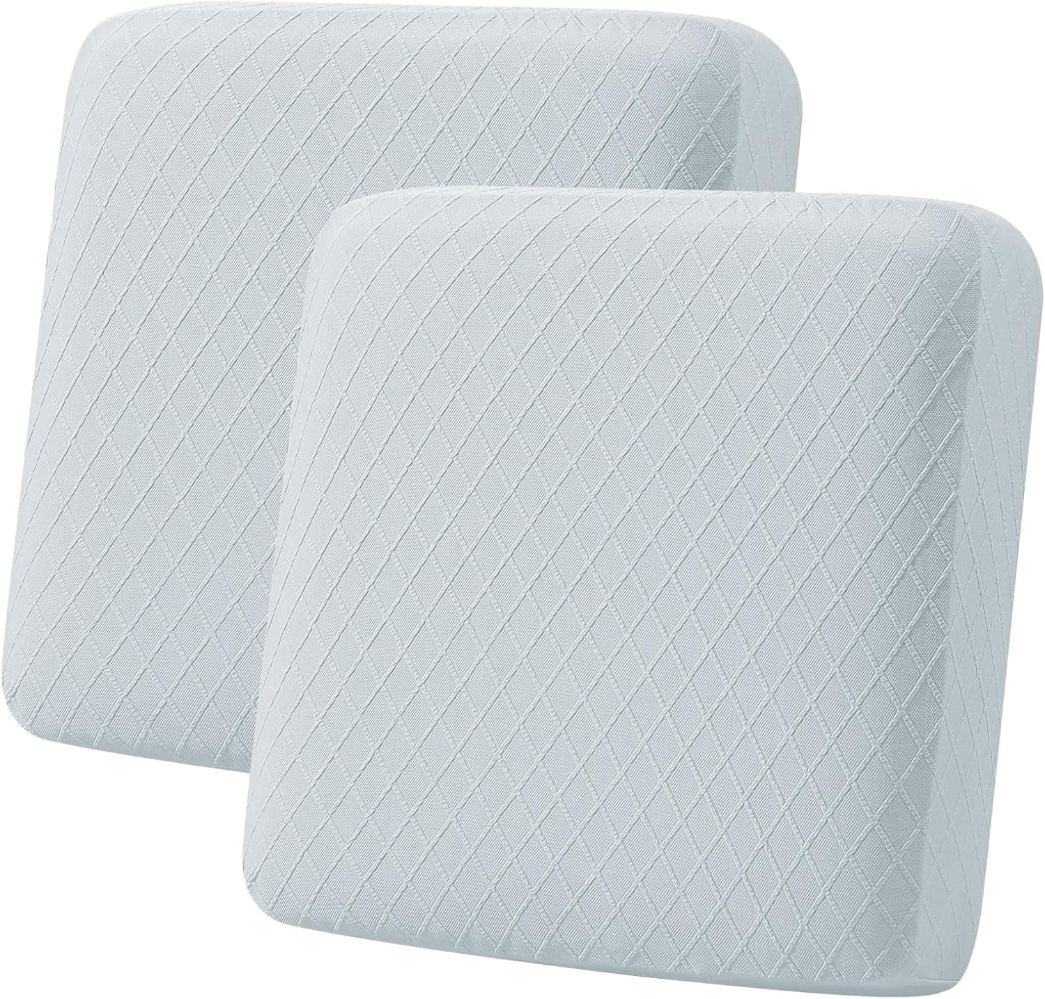 Hyha Outdoor Couch Cushion Covers - 3 Piece Grey Jacquard Stretch Sofa Covers