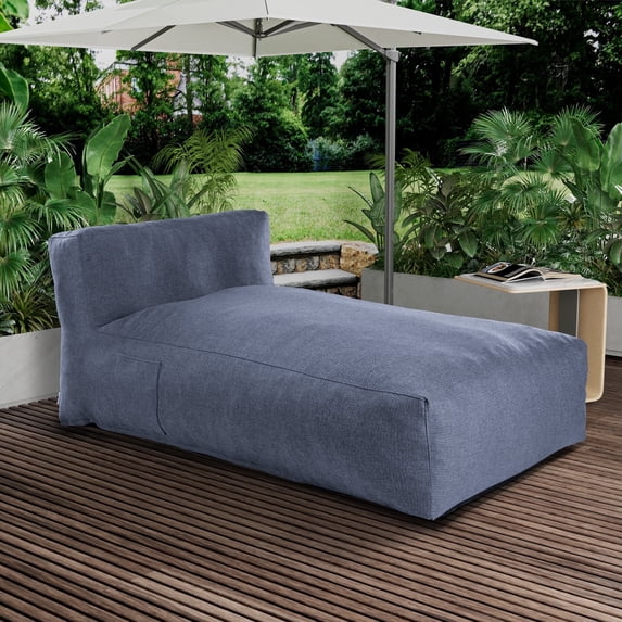 Outdoor Couch Sofa Comfy Patio Furniture Dense Foam Pool Loungers Lazy Sofa for Outside, Modern ANNY-H Lounge Chair, Water-Resistant Sun Lounger, (Denim Blue, 70'' Length)