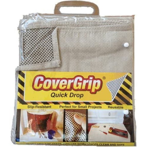 Outdoor CoverGrip 35408 Quick Drop 8 Oz Canvas SAFETY Drop Cloth, 3.5' x 4' Size: 3.5' x 4' Style: 8 oz, Model: 35408, Garden Store, Repair & Hardware