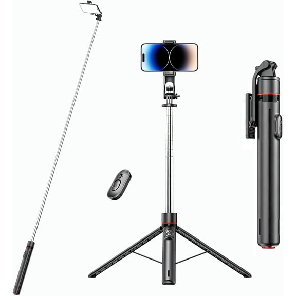 Outdoor Creator Tripod Pro 70 Auto Pop Open Selfie Stick with Magnetic Remote, Tall Phone Stand for Vlogging, Travel & Content Creation