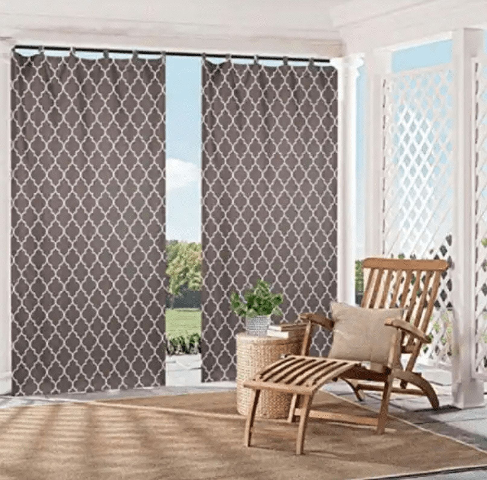 Outdoor Curtain for Patio Waterproof Privacy Panel for Porch Gazebo Deck Moroccan Trellis 50"x 84" ( 1 Panel )
