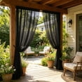 thumbnail image 1 of Outdoor Curtains 98x63 Inch, TOUMENY Fade Proof Waterproof Patio Drapes, Rod Pocket Sunblock Curtains for Garden Sunroom Pergola Gazebo Porch Cabana, Black, 1 of 6
