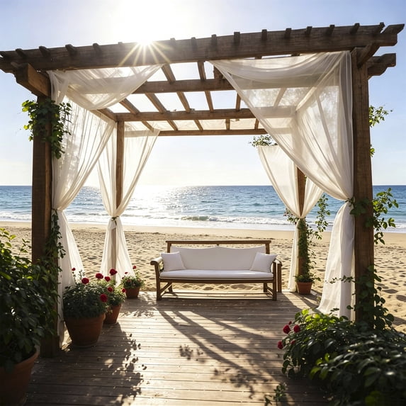 Outdoor Curtains 98x63 Inch, TOUMENY Fade Proof Waterproof Patio Drapes, Rod Pocket Sunblock Curtains for Garden Sunroom Pergola Gazebo Porch Cabana