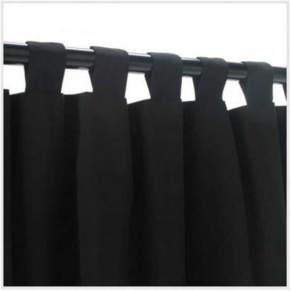 Outdoor Curtains CUR84BLK 54 inch x 84 inch WeatherSmart Outdoor Curtain with Tabs - Black Onyx