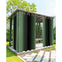 Outdoor Curtains for Patio Abstract Ombre Sage Green and Black Gradient Waterproof Privacy Outside Curtains with Tiebacks Grommet Top Pergola Curtains for Porch Cabana Gazebo 2 Panels, 54x95 inch