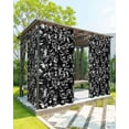 thumbnail image 1 of Outdoor Curtains for Patio, Black Botanical Waterproof Blackout Outside Curtain for Porch/Pergola/Gazebo, Pastoral Spring Floral Classic Black Thermal Insulated Drapes, 2 Panels, 54 x 95 Inch, 1 of 8