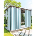thumbnail image 1 of Outdoor Curtains for Patio Cyan and White Striped Geometric Waterproof Privacy Outside Curtains with Tiebacks Grommet Top Pergola Curtains for Porch Cabana Gazebo 2 Panels, 54x84 inch, 1 of 7