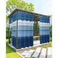 thumbnail image 1 of Outdoor Curtains for Patio, Dark Blue Ombre Stripes Waterproof Blackout Outside Curtain for Porch/Pergola/Gazebo, Chic Vintage Simple Abstract Art Thermal Insulated Drapes, 2 Panels, 54 x 95 Inch, 1 of 8