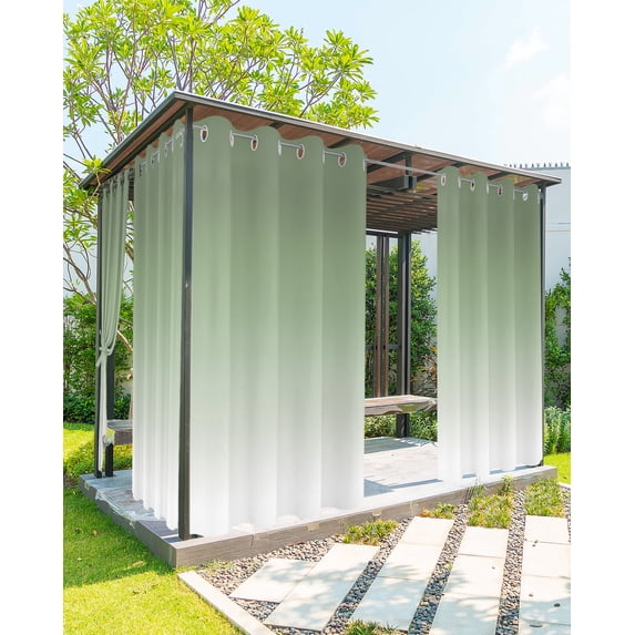 Outdoor Curtains for Patio, Gradient Sage Green, Waterproof Blackout Outside Curtain for Porch/Pergola/Gazebo, Abstract Contemporary Art Thermal Insulated Drapes for Cabana, 2 Panels, 54 x 108 Inch