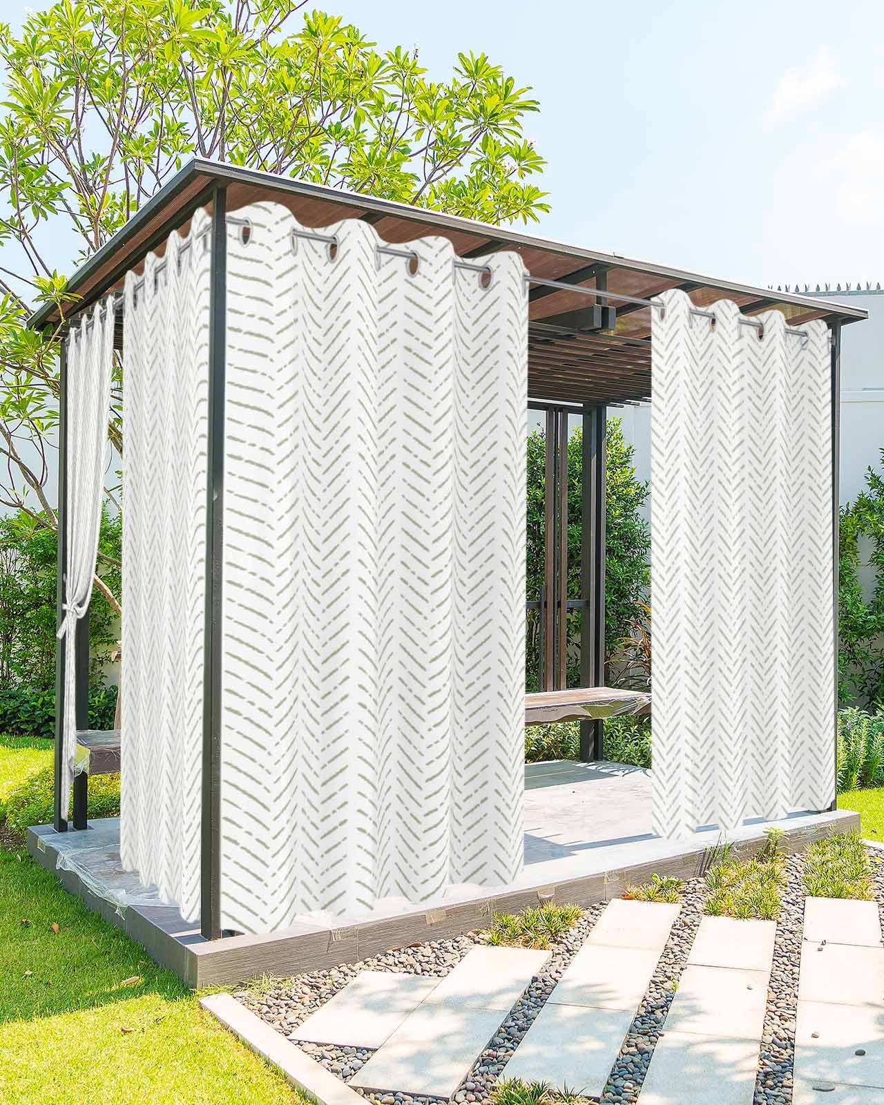 Outdoor Curtains for Patio Modern Art Simple Lines Texture Black White ...