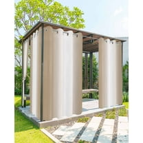 Outdoor Curtains for Patio Ombre Abstract Gradient Khaki and White Waterproof Privacy Outside Curtains with 2 Tiebacks Grommet Top Pergola Curtains for Porch Cabana Gazebo 1 Panel, 54x95 inch