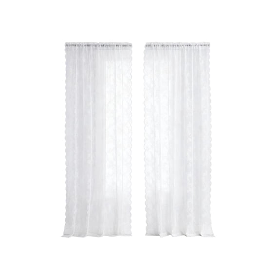 Outdoor Curtains for Patio, Porch, Balcony, Pergola, Lace Voile Mesh Sheer Privacy Bug Screen, 1 Panel Semi-Transparent Light Filtering, Grommet and Rod Pocket Top, 59x79 Inches