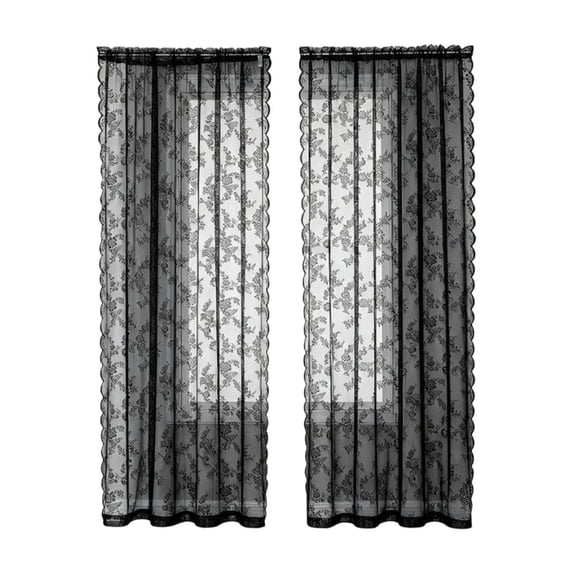 Outdoor Curtains for Patio, Porch, Balcony, Pergola, Lace Voile Mesh Sheer Privacy Bug Screen, 1 Panel Semi-Transparent Light Filtering, Grommet and Rod Pocket Top, 59x79 Inches
