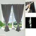 thumbnail image 1 of Outdoor Curtains for Patio Waterproof, 2 Panel Self Adhesive Curtains Blackout Curtains with Ropes, Light Blocking Curtains Shade, Porch Drapes Gazebo Curtains Outdoor Privacy Curtains, 59x59in Gray, 1 of 9