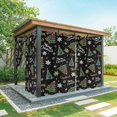 thumbnail image 1 of Outdoor Curtains for Patio Waterproof, Black Christmas Outdoor Privacy Panels Grommet, Winter Green Pine Tree Gold Snowflake Blackout Outside Curtains for Porch/Cabana 54"x95", 2 Panels, 1 of 8