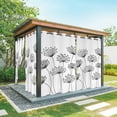 thumbnail image 1 of Outdoor Curtains for Patio Waterproof, Black Dandelion Outdoor Privacy Panels Grommet, Country Modern Minimalist Flower Blackout Outside Curtains for Porch/Cabana/Pergola/Gazebo 54"x95", 2 Panels, 1 of 8