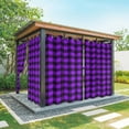 thumbnail image 1 of Outdoor Curtains for Patio Waterproof, Black Purple Plaid Windproof Pravicy Outside Porch Blackout Curtain, Farmhouse Simple Buffalo Checked Sun Blocking Grommets Curtains for Cabana 2 Panels 54"x95", 1 of 9