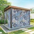 thumbnail image 1 of Outdoor Curtains for Patio Waterproof, Blue Boho Geometric Outdoor Privacy Panels Grommet, Ethnic Aztec Abstract Traditional Art Blackout Outside Curtains for Porch/Cabana 54"x95", 1 Panel, 1 of 8