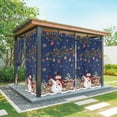 thumbnail image 1 of Outdoor Curtains for Patio Waterproof, Blue Christmas Snowman Outdoor Privacy Panels Grommet, Xmas Snowflake Elk Tree Balls Blackout Outside Curtains for Porch/Cabana/Pergola/Gazebo 54"x95", 2 Panels, 1 of 8