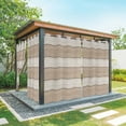 thumbnail image 1 of Outdoor Curtains for Patio Waterproof, Brown Ombre Wooden Windproof Pravicy Outside Porch Blackout Curtain, Farmhouse Retro Khaki Wood Sun Blocking Grommets Curtains for Cabana Gazebo 54"x108", 1 of 9