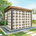 thumbnail image 1 of Outdoor Curtains for Patio Waterproof, Brown Plaid Windproof Pravicy Outside Porch Blackout Curtain, Spring Summer Farmhouse Buffalo Checkered Sun Blocking Grommets Curtains for Cabana Gazebo 54"x84", 1 of 9